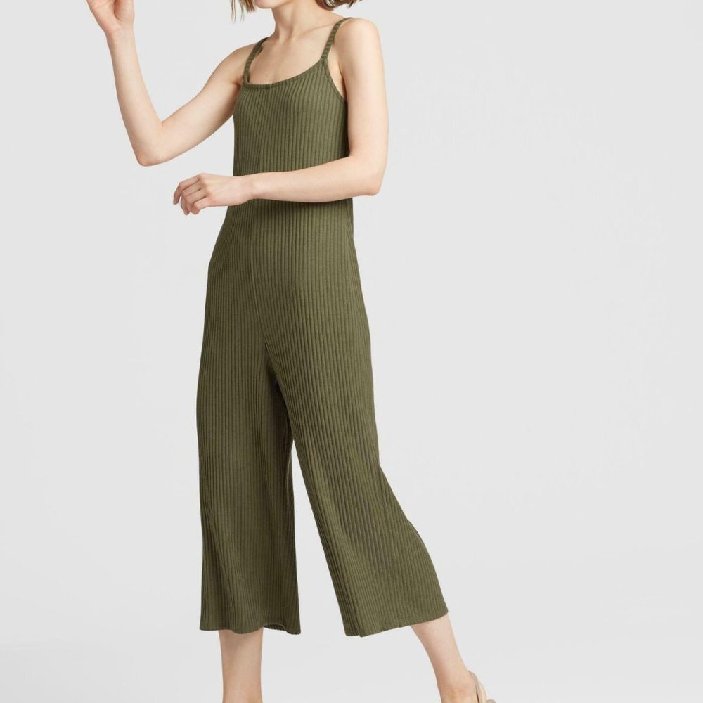 Eileen Fisher Olive Rib Jumpsuit
